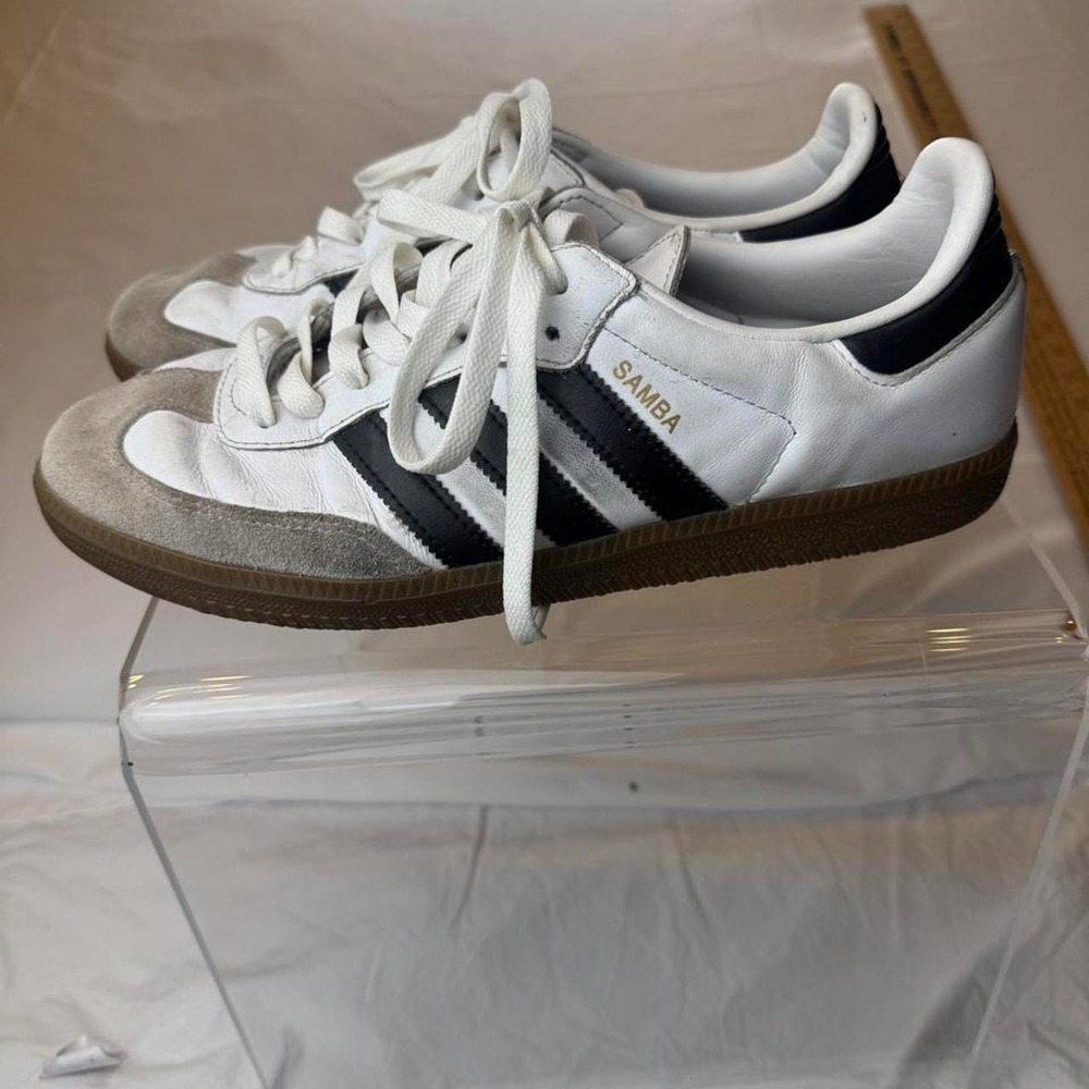 Adidas Samba OG B75806 White Black Gum Leather Sneakers Men's 8 Women's 9